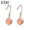 Simple Rose Quartz Round Drop Earrings 925 Sterling Silver Party Ball Dangle Earring For Women Fine Jewellery GZE0071