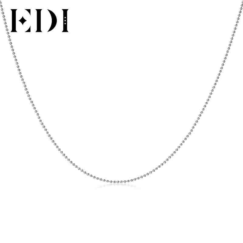 Trendy Women 1mm Italy Ball Beads Chains Chokers Necklaces Round Clasp 16 Inch/18 Inch Pure 925 Sterling Silver Necklace