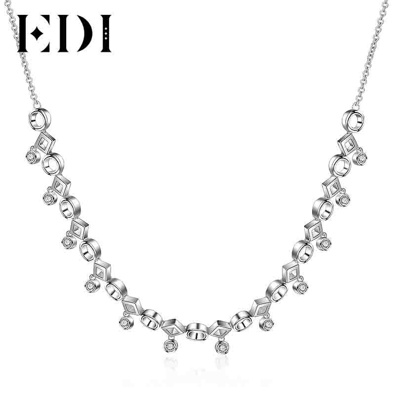 Woman 925 Sterling Silver Crystal Choker Necklace White Topaz Gemstone 38cm Tassel Pendants Necklaces For Women Wedding