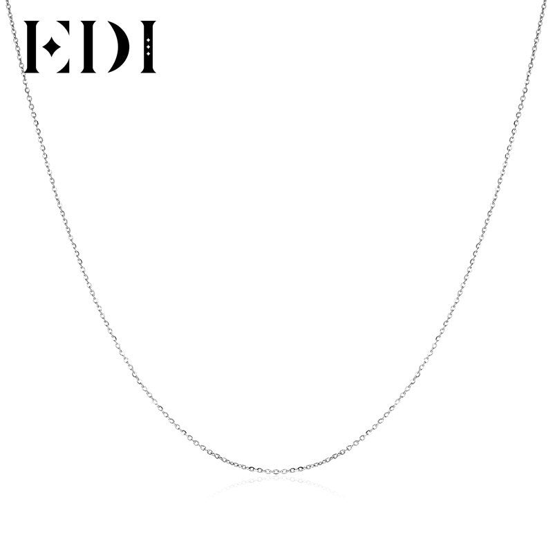 Women 1mm Flat Oval Cable Link Chain Chokers Necklaces Round Clasp 16 Inch/18 Inch Pure 925 Sterling Silver Necklace Women