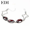 Women 925 Sterling Thai Silver Bracelet Anklets For Women Chalcedony Mystic Red Garnet DIY Bracelets Bohemian Leg Jewelry