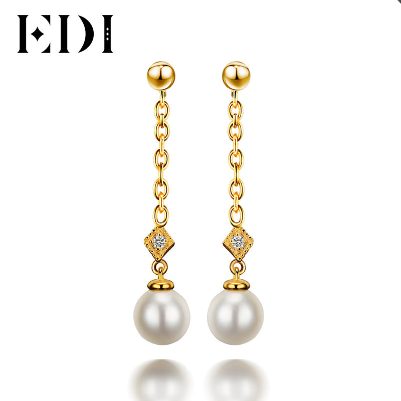 Women Charm Natural Pearls 925 Sterling Silver Earrings Dangle Statement Chain Drop Earring For Women Jewelry