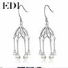 Women Trendy 100% Natural Pearls Tassels Earring 925 Sterling Silver Long Drop Earring For Women Jewelry Gift