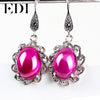 Women Trendy Agate 925 Sterling Silver Flower Drop Earrings Vintage Bohemia Dangle Earring For Women Bijoux Femme Jewelry