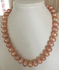 ELEGANT 11-13mm SOUTH SEA BAROQUE GOLD PINK PEARL NECKLACE