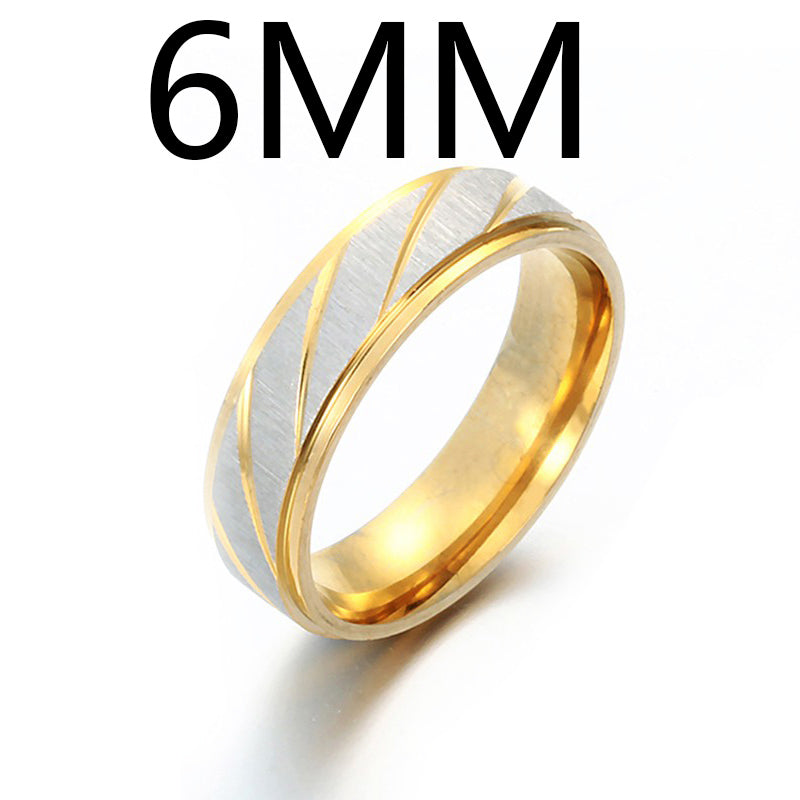 1PC 316L Stainless Steel Lover Wave Charms Rings 8 MM Width For Men Women Couple Gold Drop Shipping