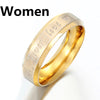 Engrave Forever Love Letter Heart Couple Promise Wedding Rings Never Fade Stainless Steel Engagement Ring Women