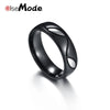 Gold Black Charm Lover CZ Stone Crystal 316L Stainless Steel Wedding Couple Rings 6mm For Men Women Drop Shipping