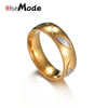 Gold Black Charm Lover CZ Stone Crystal 316L Stainless Steel Wedding Couple Rings 6mm For Men Women Drop Shipping