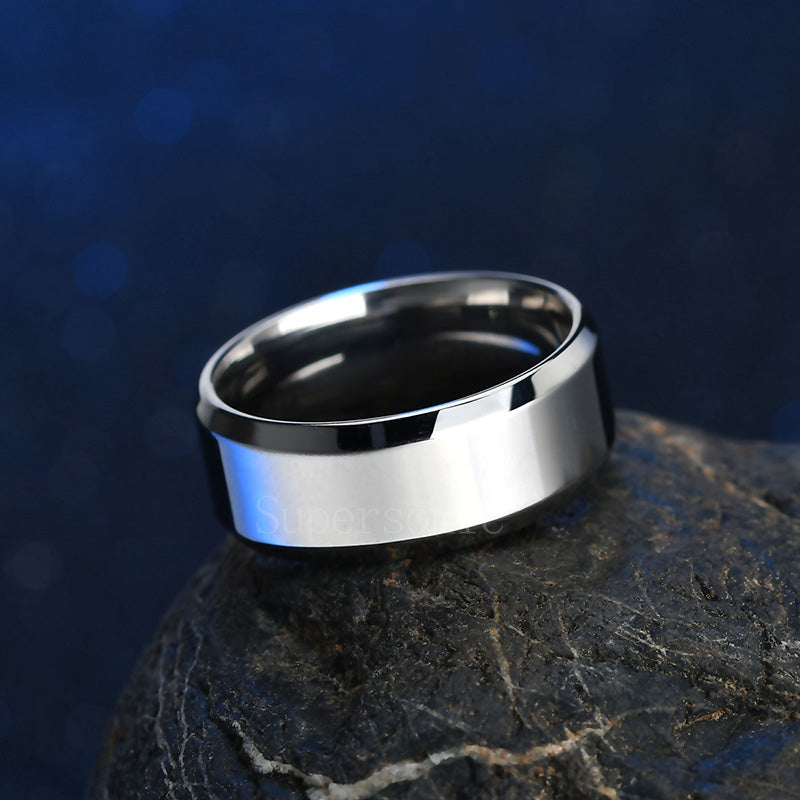 High Quality Titanium Stainless Steel Rings Black For Men Gold Silver Blue Multi Color Smart US Size 5-13