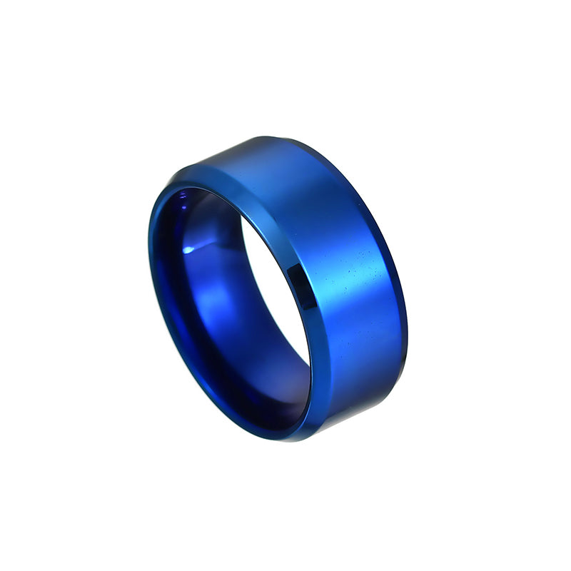 High Quality Titanium Stainless Steel Rings Black For Men Gold Silver Blue Multi Color Smart US Size 5-13