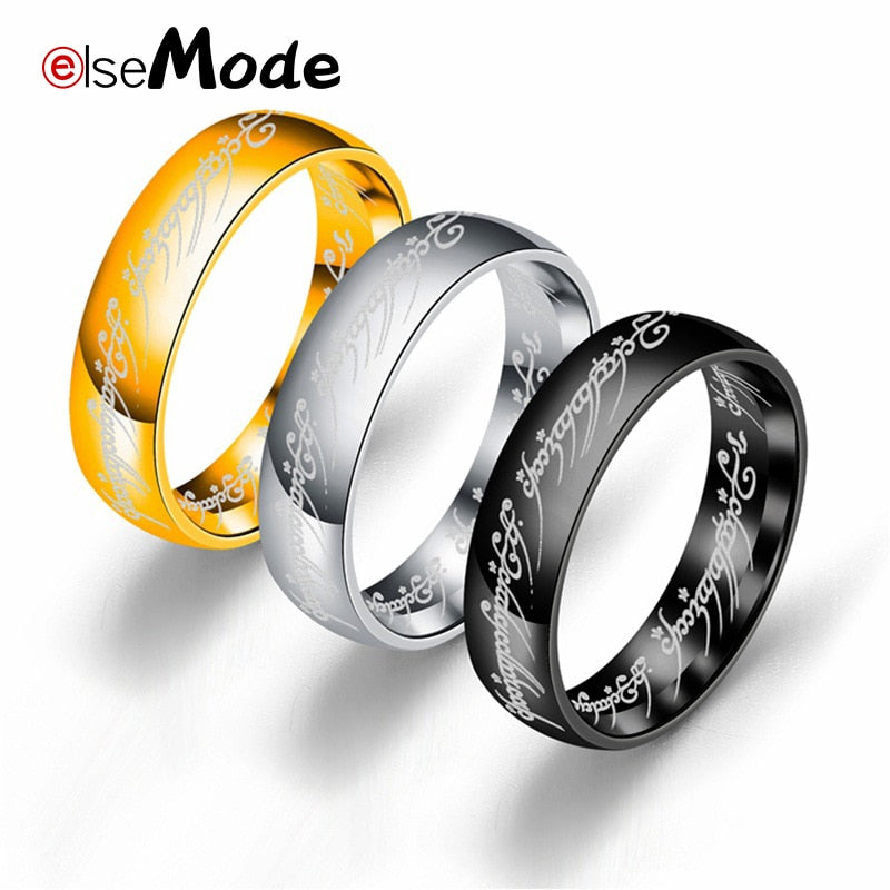 New Stainless Steel One Ring of Power the Lord of One Ring Lovers Women Men Fashion Jewelry Wholesale Drop Shipping