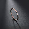 Rose Gold 1.1 mm Simple Titanium Steel Smooth Engagement Wedding Couple Rings For Women Girl Jewelry Gift