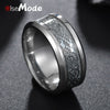 Vintage 316L Stainless Steel Dragon Rings 8 MM For Men Women Gold Silver Black Charms Lovers Drop Shipping