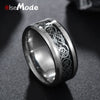 Vintage 316L Stainless Steel Dragon Rings 8 MM For Men Women Gold Silver Black Charms Lovers Drop Shipping