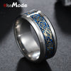 Vintage 316L Stainless Steel Dragon Rings 8 MM For Men Women Gold Silver Black Charms Lovers Drop Shipping