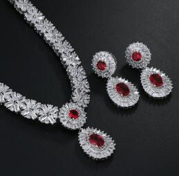 New Luxury 2020 Nigerian Wedding Accessories African CZ Beads Jewelry Sets Crystal Bridal Necklace For Brides