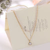 EN 2021 Double Layer Chain Gold Choker Necklace Women Korean Style Pearl Pendant Necklace Jewelry Collar Gifts Party