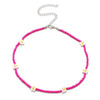 EN 2021 Korea Lovely Daisy Flowers Colorful Beaded Charm Statement Short Choker Necklace for Women Vacation Jewelry