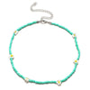 EN 2021 Korea Lovely Daisy Flowers Colorful Beaded Charm Statement Short Choker Necklace for Women Vacation Jewelry