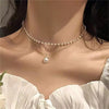 EN Bohemian Style Simple Pearl Bead Chain Choker Necklace Tassel Necklace For Women Korean Boho Jewelry Accessories