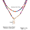 EN Bohemian Trendy Beaded Chain Pearl Necklace Shell Pendant Choker Necklace For Women Summer Party Charm y2k Jewelry