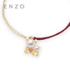AKOYA pearl 0.06CT Garnet Real 18K Yellow Gold bracelet mother baby bear red bracelet mother's d special
