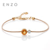 Cannes 0.4 Ct Garnet 18K Yellow Gold Bracelet Amethyst/Citrine All-match Charm Bracelets Woman Jewelry