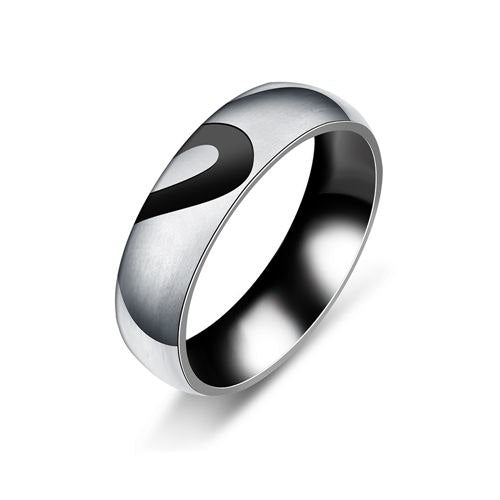 6mm Stainless steel Women Men Ring Set Crystal Jewelry Rose Gold color Engagement Couple Rings Pair Valentine's Love Gift