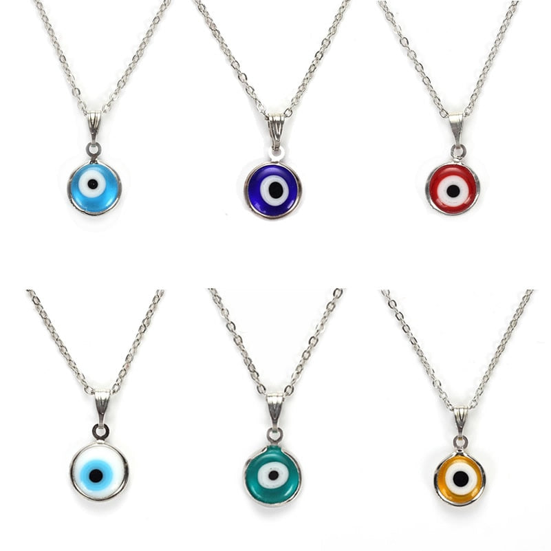 EVIL EYE Colorful Evil Eye Pendant Choker Necklace Resin Charms Necklace Jewelry For Women Men Hand Made EY4982