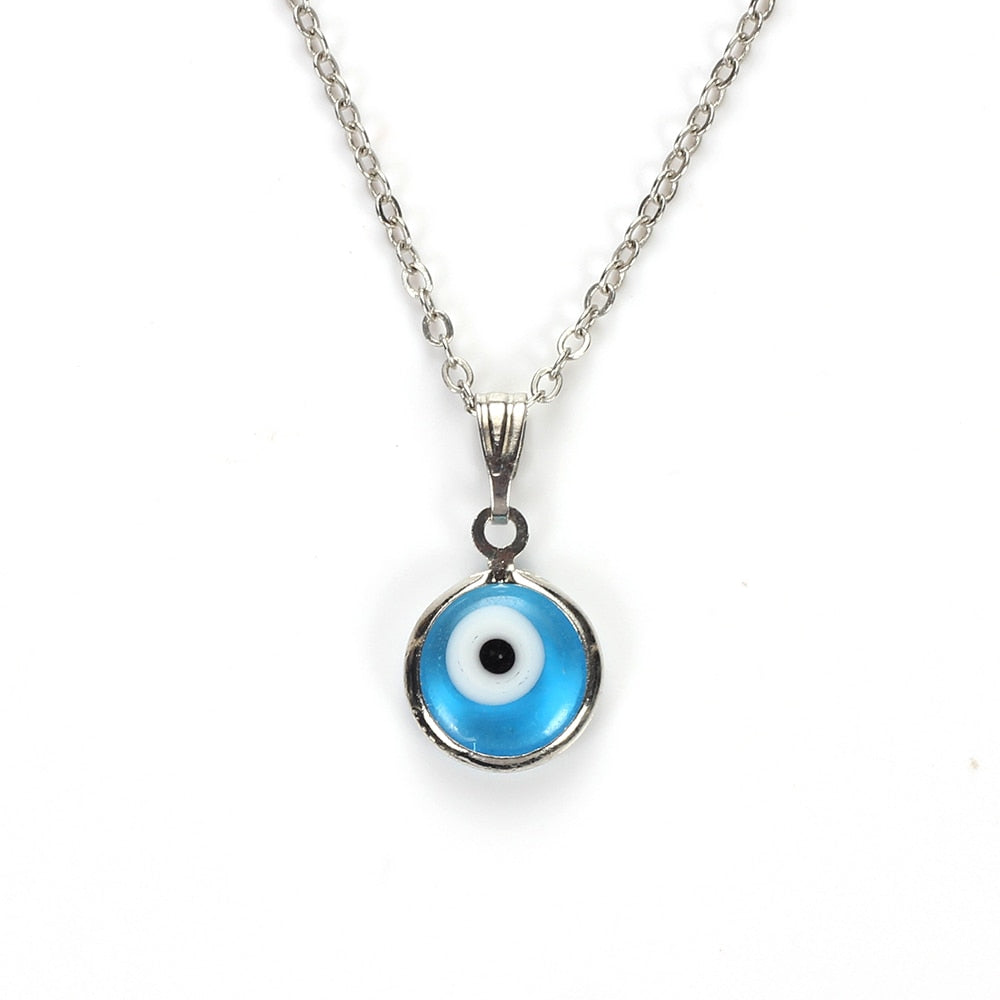 EVIL EYE Colorful Evil Eye Pendant Choker Necklace Resin Charms Necklace Jewelry For Women Men Hand Made EY4982