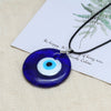 EVIL EYE Glass Blue Turkish Evil Eye Pendant Necklace Leather Long Neck Chain Necklace Jewelry for Women Girls LB1226