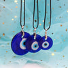 EVIL EYE Glass Blue Turkish Evil Eye Pendant Necklace Leather Long Neck Chain Necklace Jewelry for Women Girls LB1226