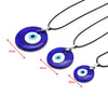 EVIL EYE Glass Blue Turkish Evil Eye Pendant Necklace Leather Long Neck Chain Necklace Jewelry for Women Girls LB1226