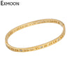 EX-MOON Women Titanium Steel roman numerals Crystal Bangle Bracelets Female Gold-Color Cuff Love Bracelet Fine Jewelry Pulseras