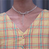 EXCITED ZIRCON Bowknot Crystal Choker Necklaces for Women Long Tassel Rhinestone Necklaces Weddings Jewelry Party Gifts