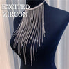 EXCTED ZIRCON  Woman Sexy Tassel Body Chain Chest Chain bling Rhinestone Crystal Jewelry Necklace Party Prom Gift