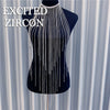 EXCTED ZIRCON  Woman Sexy Tassel Body Chain Chest Chain bling Rhinestone Crystal Jewelry Necklace Party Prom Gift