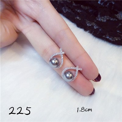 Eardrop Earrings For Women 9-10mm Gr Pearls S925 Sterling Silver Fine Jewelry Temperament Vintage Long Brincos