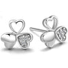 Earrings Fashion Jewelry 925 Sterling Silver White Stud Earrings Lucky Three Leaf Clover Scrub Korean Earrings For Women Party