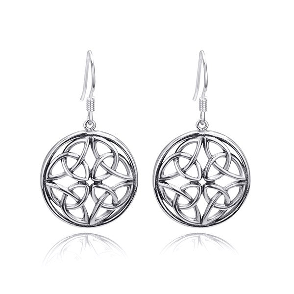 Earrings Woman 925 Sterling Silver Triquetra Trinity Knot Hook Earrings for Women fine Jewelry Drop Shipping Gift GNE10223