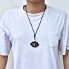 Ebony Clay Brass Inlaid with Nepalese National Style Hand-made Thangka Sweaterchain Versatile with Buddha's Cotton Hemp Necklace