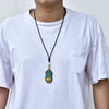 Ebony Clay Brass Inlaid with Nepalese National Style Hand-made Thangka Sweaterchain Versatile with Buddha's Cotton Hemp Necklace