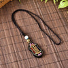 Ebony Clay Brass Inlaid with Nepalese National Style Hand-made Thangka Sweaterchain Versatile with Buddha's Cotton Hemp Necklace