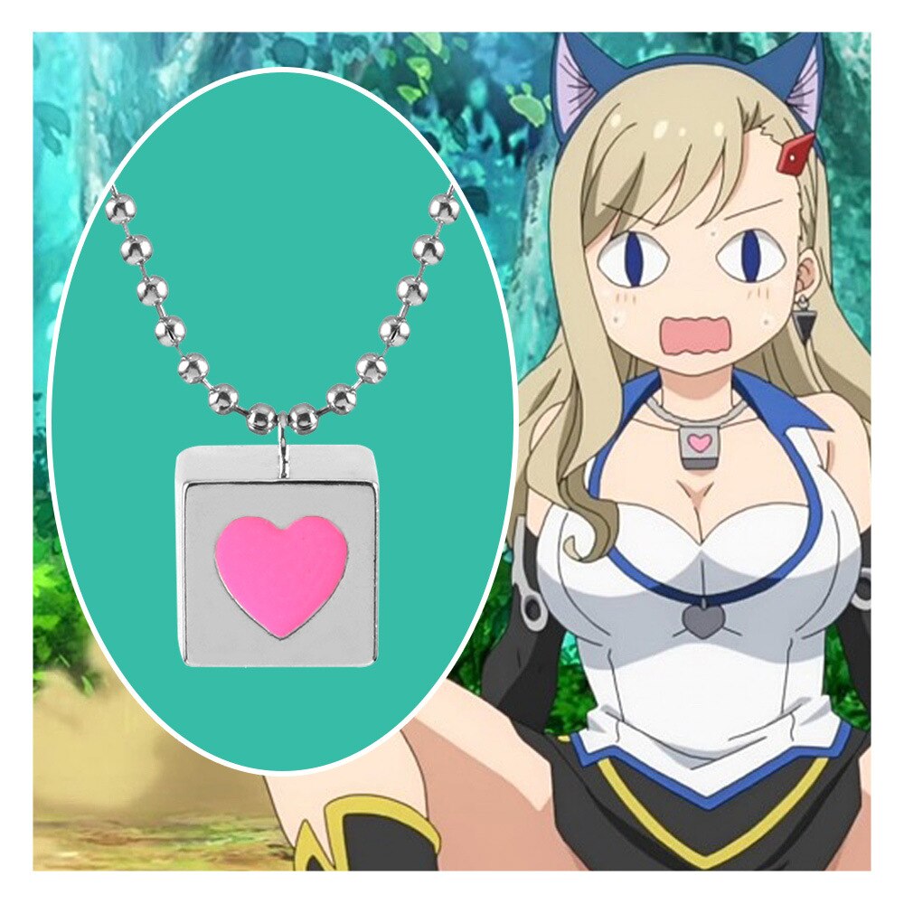 Edens Zero Rebecca Bluegarden Cube Heart Shape Cosplay Alloy Metal Pendant Necklace Chain Anime Lovers Jewelry Accessories