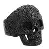 Anel Masculino Punk Vintage Trend Men's Ring Gothic Men's Skull Flower Red/Blue Eyes Biker Satinless Steel Ring