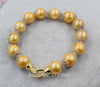 Edsion pearl yellow near round 11-13mm bracelet 8inch   beads nature