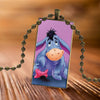 Eeyore Donkey Quotes Pooh Design Vintage Glass Women Rectangle Necklace Pendants For Valentine&#39;S Day Gift
