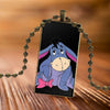 Eeyore Donkey Quotes Pooh Design Vintage Glass Women Rectangle Necklace Pendants For Valentine&#39;S Day Gift