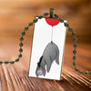 Eeyore Donkey Quotes Pooh Design Vintage Glass Women Rectangle Necklace Pendants For Valentine&#39;S Day Gift